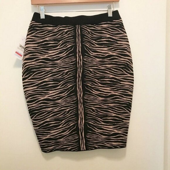 GUESS Animal Print Kingdom Stripe Jacquard Mirage Super Stretch Knit skirt New - Picture 4 of 11